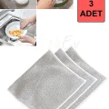 Premium Çift Katlı Çizilmez Tel Bulaşık Bezi Seti – Mutfak & Banyo Çelik Temizleme