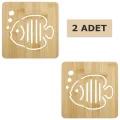 Prestijli Bambu Balık Desenli 2li Kare Nihale Seti