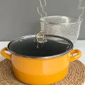 Milano Cat Lüks 22 cm Kızartma Tenceresi – 4,5 L, Sarı