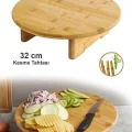 Lüks Ayaklı Bambu Kesme ve Sunum Tahtası 32 cm