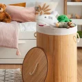 Bambu Luxury Round Laundry Basket – Çok Amaçlı Organik Düzenleme Sepeti
