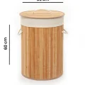 Bambu Luxury Round Laundry Basket – Çok Amaçlı Organik Düzenleme Sepeti