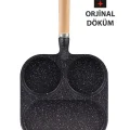 Premium Granit 3Bölmeli Döküm Omlet & Krep Tava Seti