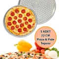 Nishev Premium 32cm Delikli Pizza, Lahmacun & Pide Tepsisi Seti – 5 Parça