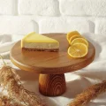 Lüks Ahşap Yuvarlak Ayaklı Pasta Sunum Tabağı