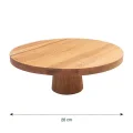 Lüks Ahşap Yuvarlak Ayaklı Pasta Sunum Tabağı