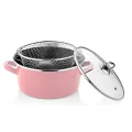 Milano Şık Pembe Kızartma Tenceresi 22 cm – 4,5 Lt