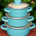 Turkuaz Premium Mini Emaye Tencere Seti – 6 Parça, 12/14/16 cm