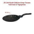 Hanımeli Premium Döküm Krep Tava 26 cm – Yanmaz Yapışmaz Çizilmez