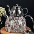 Nisev Mermer Düdüklü Cam Çaydanlık Takımı
