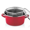 Prestij 22 cm Emaye Fritöz Kızartma Tenceresi – 3,5 L – Kırmızı