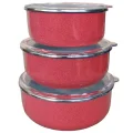 Zarif Italyan 3lü Emaye Saklama Kabı Seti 14/16/18 Cm