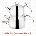 Delux Premium 4 Parça Çaydanlık Seti – Mini Boy Platin