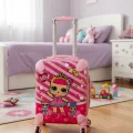 Beyaz Pembe ABS Şıklık 360° Tekerlekli Kabin Boy Çocuk Valizi