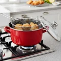 Prestij 22 cm Emaye Fritöz Kızartma Tenceresi – 3,5 L – Kırmızı