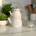 Prestij Kırık Mermer Çaydanlık Takımı – Emaye Lüks Serisi
