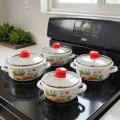 Hüma Lüks Emaye Tencere Takımı – Vakumlu Kapaklı Saklama ve Pişirme Seti 14/16/18 Cm