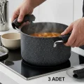 Lüks Yanmaz Yapışmaz Silikon Tencere Tutacağı – 3 Çift, Şık ve Isı Yalıtımlı