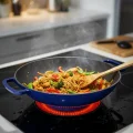 Sürel Wok Tava 35 Cm Koyu mavi Demir Döküm