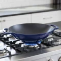 Sürel Wok Tava 35 Cm Koyu mavi Demir Döküm