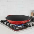 Sürel Wok Tava 35 Cm Kırmızı Demir Döküm