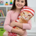 Canlı 3D Lüks Kedi Dekoratif Yastık Sarman