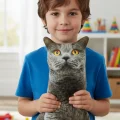 3D Dijital baskılı kedi yastık BRİTİSH SHORTHAİR kedi