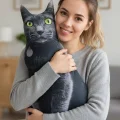 Ege Kedisi 3D Dijital Yastık – Lüks Konforlu Ev Dekoru