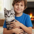 3d Dijital Baskılı Dekoratif Kedi Yastık Tekir