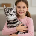 3d Dijital Baskılı Dekoratif Kedi Yastık Tekir