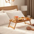 Lüks Katlanır Ayaklı Bambu Servis Tepsisi – Yatak & Ev İçin İdeal
