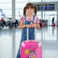 Lüks Pembe Abs Kız Çocuk Valizi – 360° Tekerlekli Şıklık