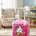 Pembe Lüks ABS Çocuk Valizi – 360° Dönüşlü Tekerlekli