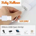 USB Şarjlı 3 Modlu Mıknatıslı otel-yurt-ev-kamp Feneri LED Şarjlı Işıldak 3-Adet