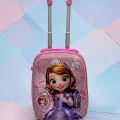 Karakterli Kız Çocuk Pembe Kabin Boy Çekçekli Valiz