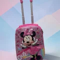 Karakterli Kız Çocuk Pembe Kabin Boy Çekçekli Valiz