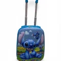 Desenli Parlak Mavi Çocuk Valizi - Erkek ve Kız Çocuk Çekçekli Bavul
