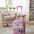 Karakterli Kız Çocuk Pembe Kabin Boy Çekçekli Valiz