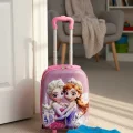 Karakterli Kız Çocuk Pembe Kabin Boy Çekçekli Valiz