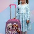 Karakterli Kız Çocuk Pembe Kabin Boy Çekçekli Valiz