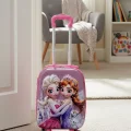 Karakterli Kız Çocuk Pembe Kabin Boy Çekçekli Valiz