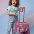 Karakterli Kız Çocuk Pembe Kabin Boy Çekçekli Valiz
