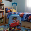 Cars Karakterli Erkek Çocuk Mavi Kabin Boy Çekçekli Valiz