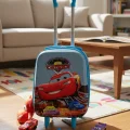 Cars Karakterli Erkek Çocuk Mavi Kabin Boy Çekçekli Valiz
