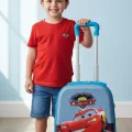 Cars Karakterli Erkek Çocuk Mavi Kabin Boy Çekçekli Valiz