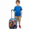 Man Karakterli Erkek Çocuk Mavi Kabin Boy Çekçekli Valiz