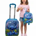Desenli Parlak Mavi Çocuk Valizi - Erkek ve Kız Çocuk Çekçekli Bavul