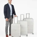 Abs 3lü Valiz Bavul Seti Gri - Darbelere Karşı Yüksek Koruma