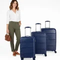 901 3lü Valiz Bavul Seti Lacivert - Darbelere Karşı Yüksek Koruma