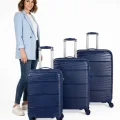 901 3lü Valiz Bavul Seti Lacivert - Darbelere Karşı Yüksek Koruma